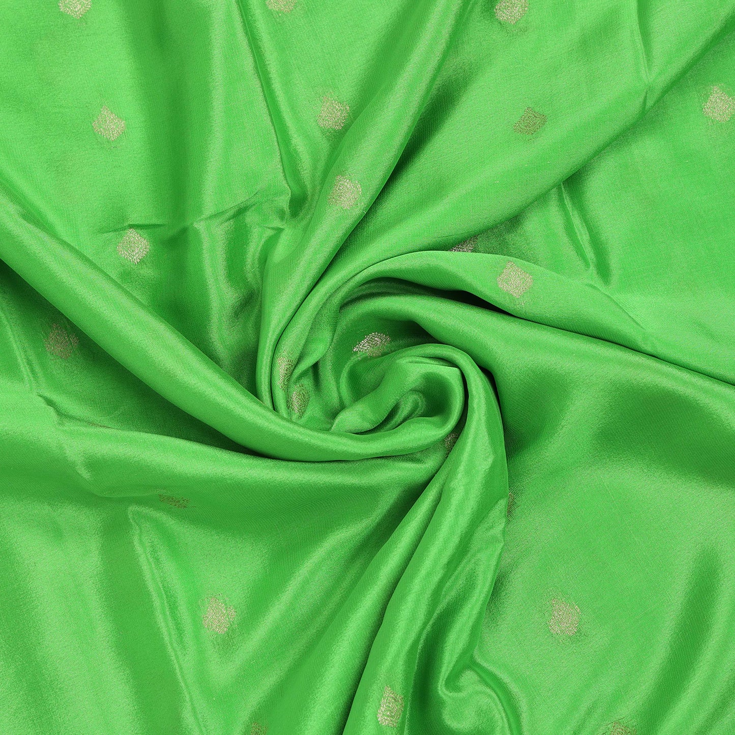 Parrot green Mysore crepe pure silk saree for traditional wear