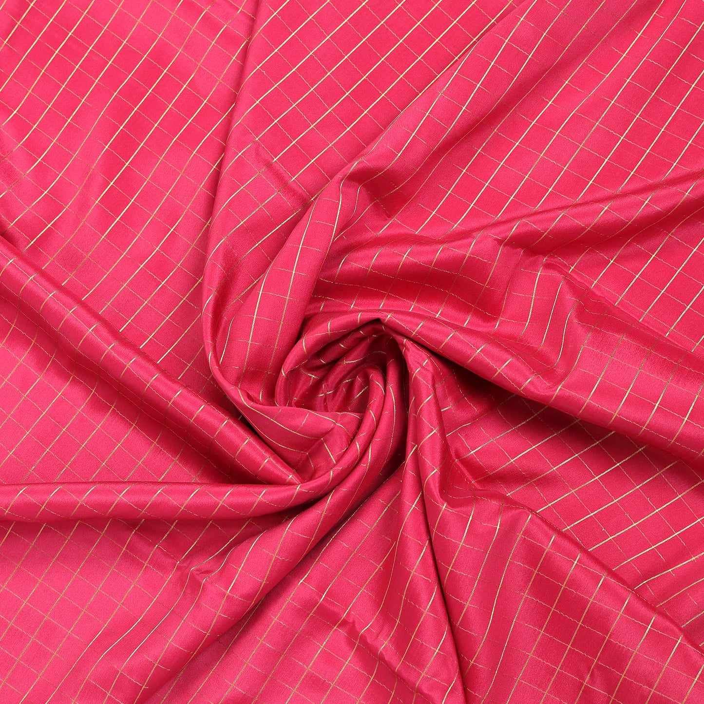 Red checkered Mysore crepe pure silk saree