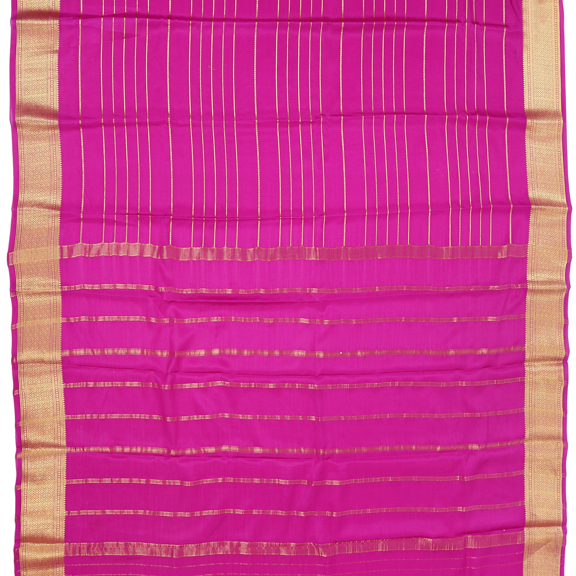 Majenta striped Mysore crepe pure silk saree with soft elegant drape