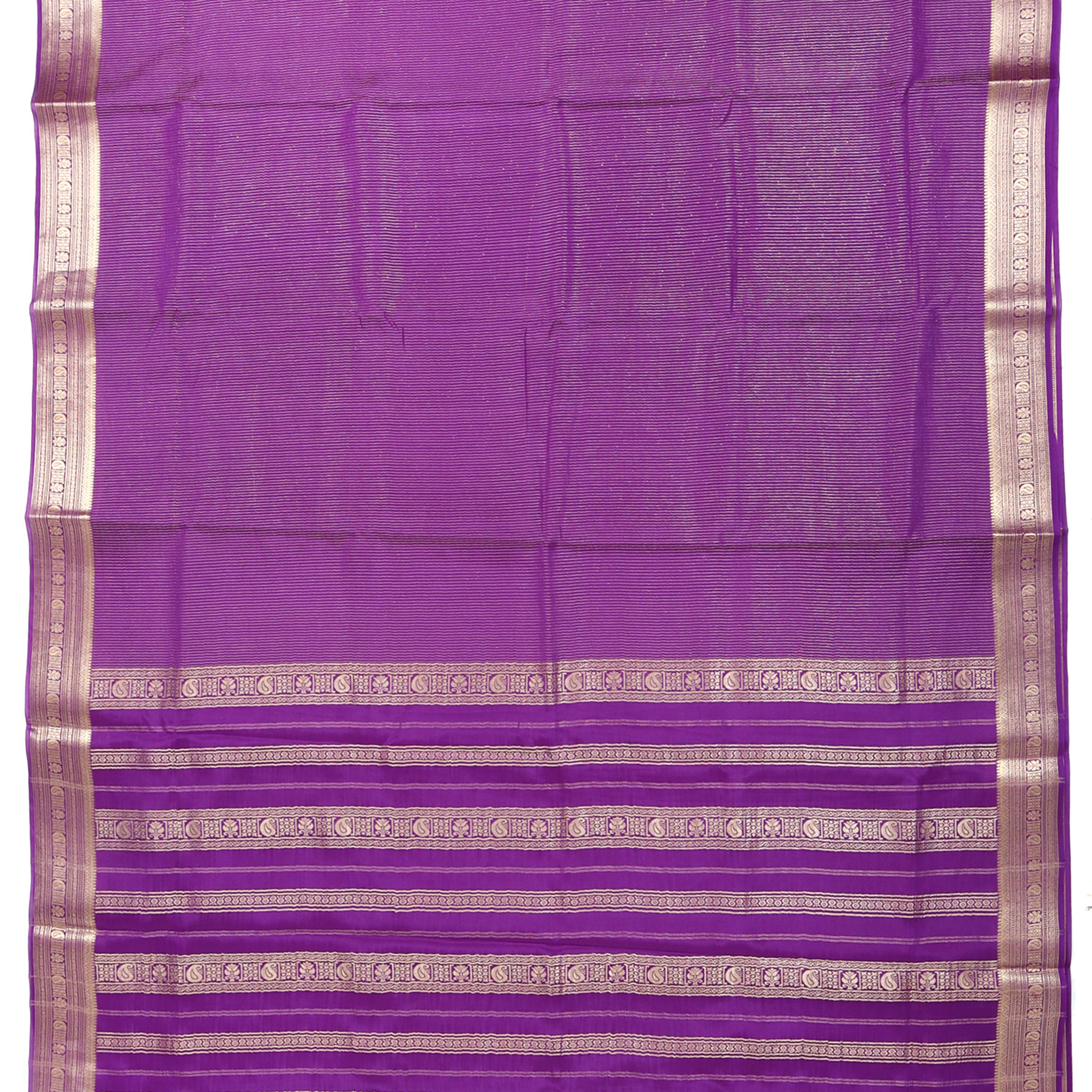 Purple striped Mysore crepe pure silk saree