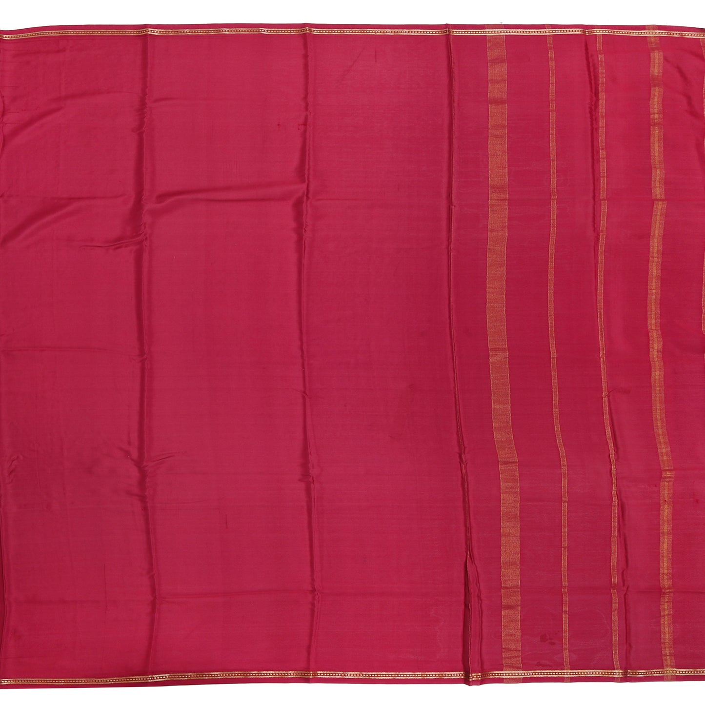 Emerald green and orange Mysore crepe pure silk saree with elegant finish