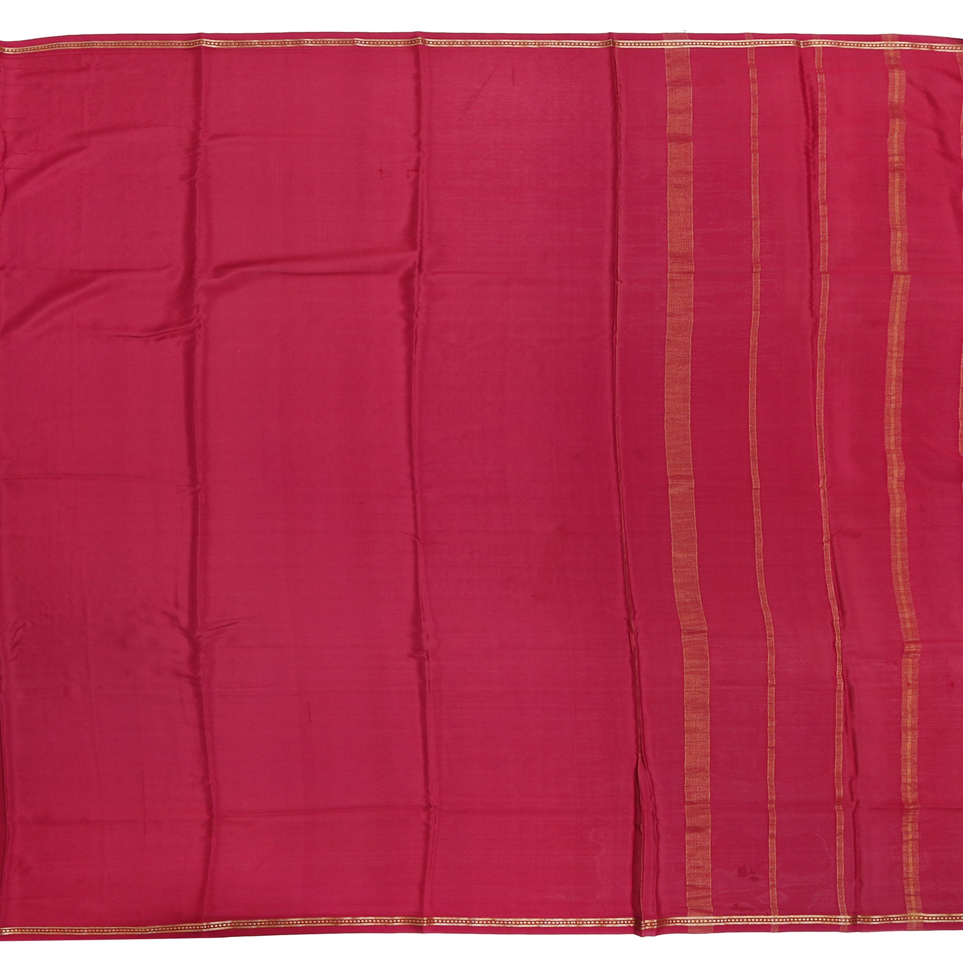 Emerald green and orange Mysore crepe pure silk saree with elegant finish