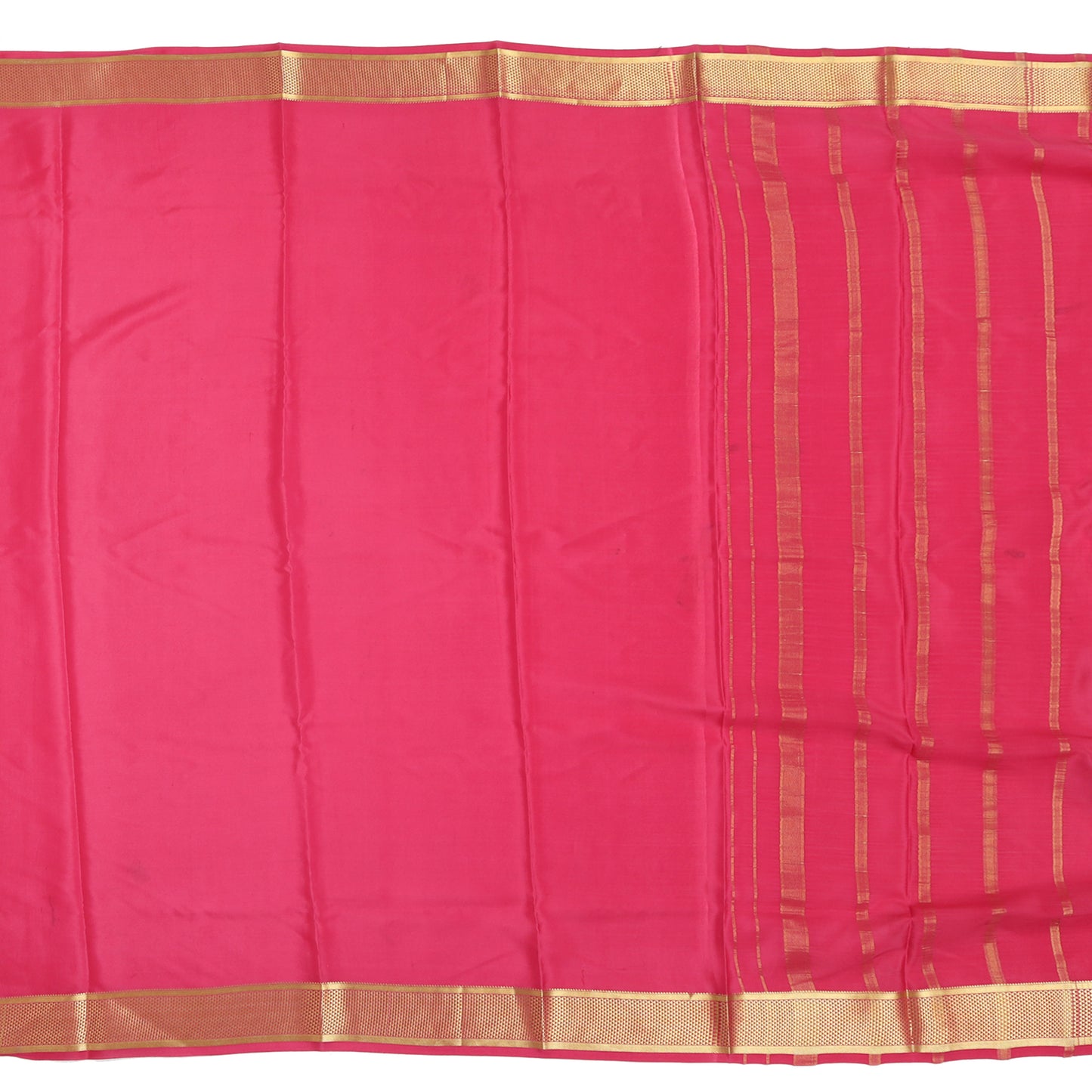 Red checkered Mysore crepe pure silk saree