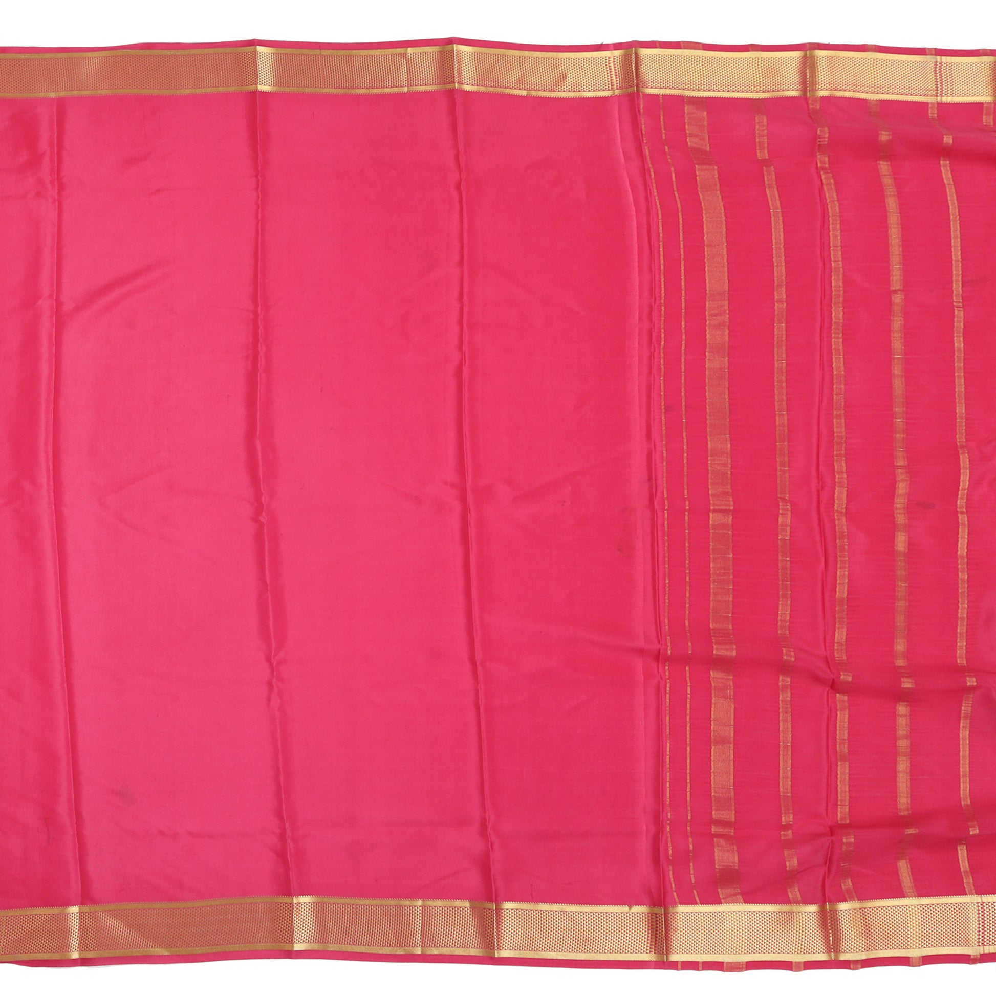 Red checkered Mysore crepe pure silk saree