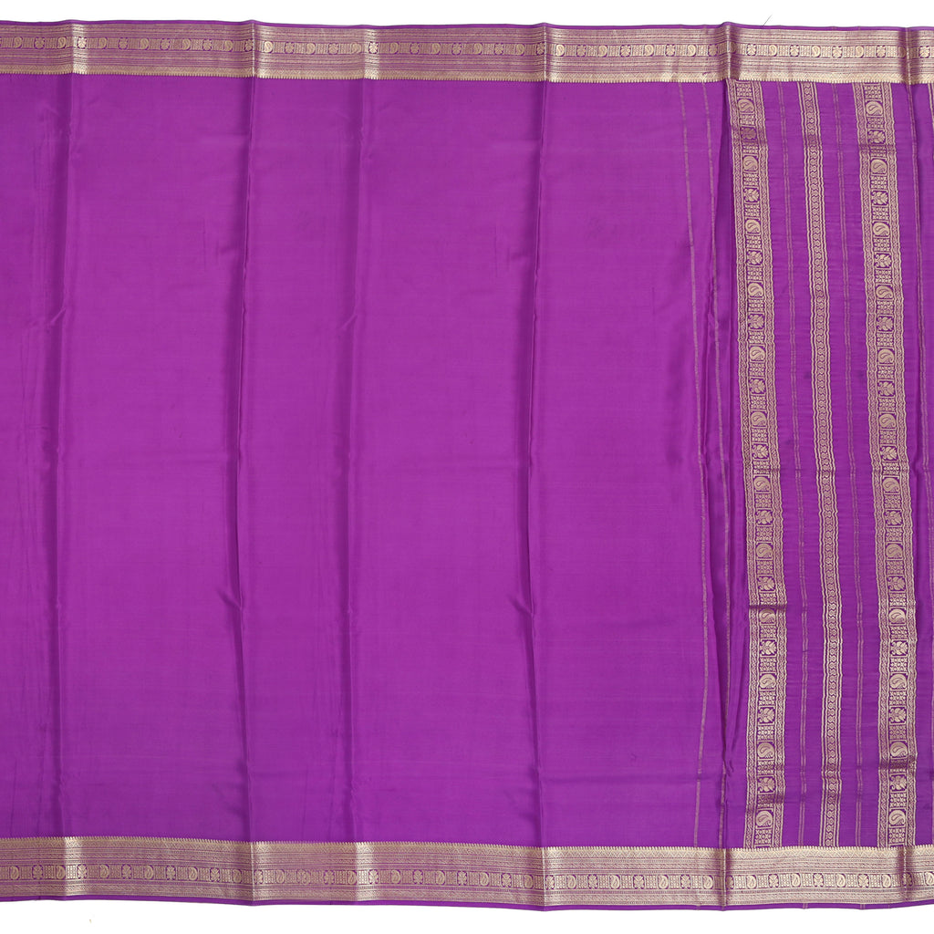 Purple striped Mysore crepe pure silk saree