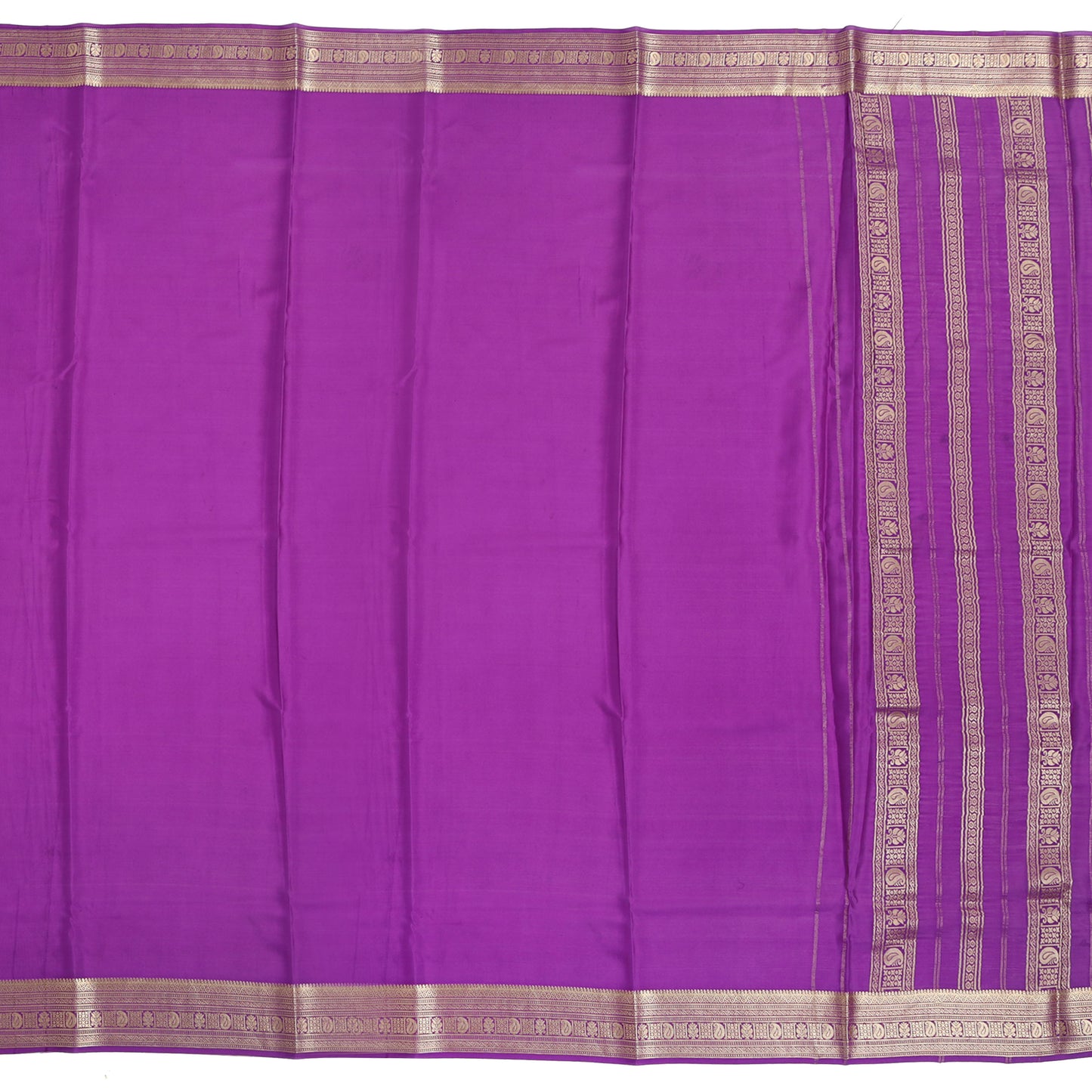 Purple striped Mysore crepe pure silk saree