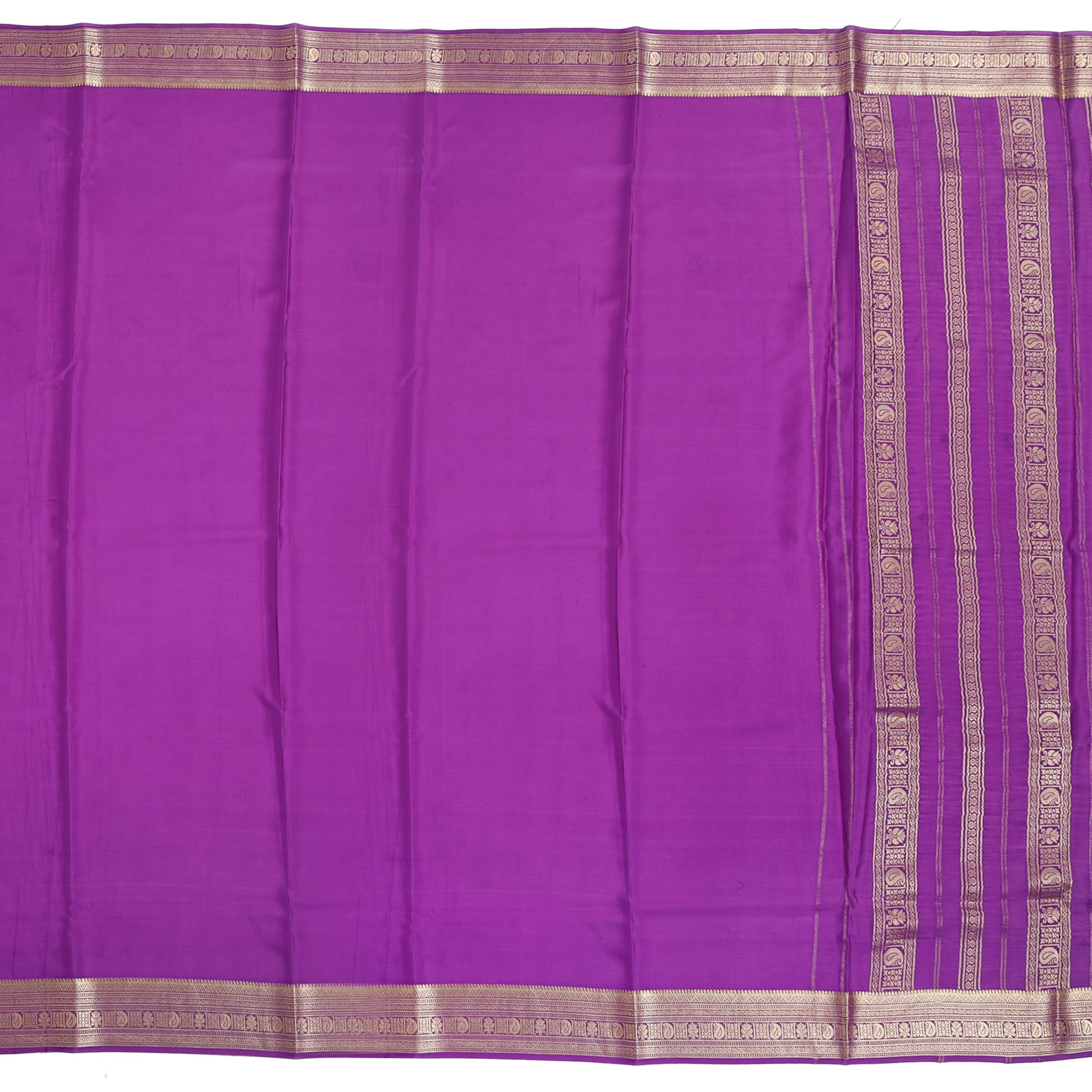 Purple striped Mysore crepe pure silk saree