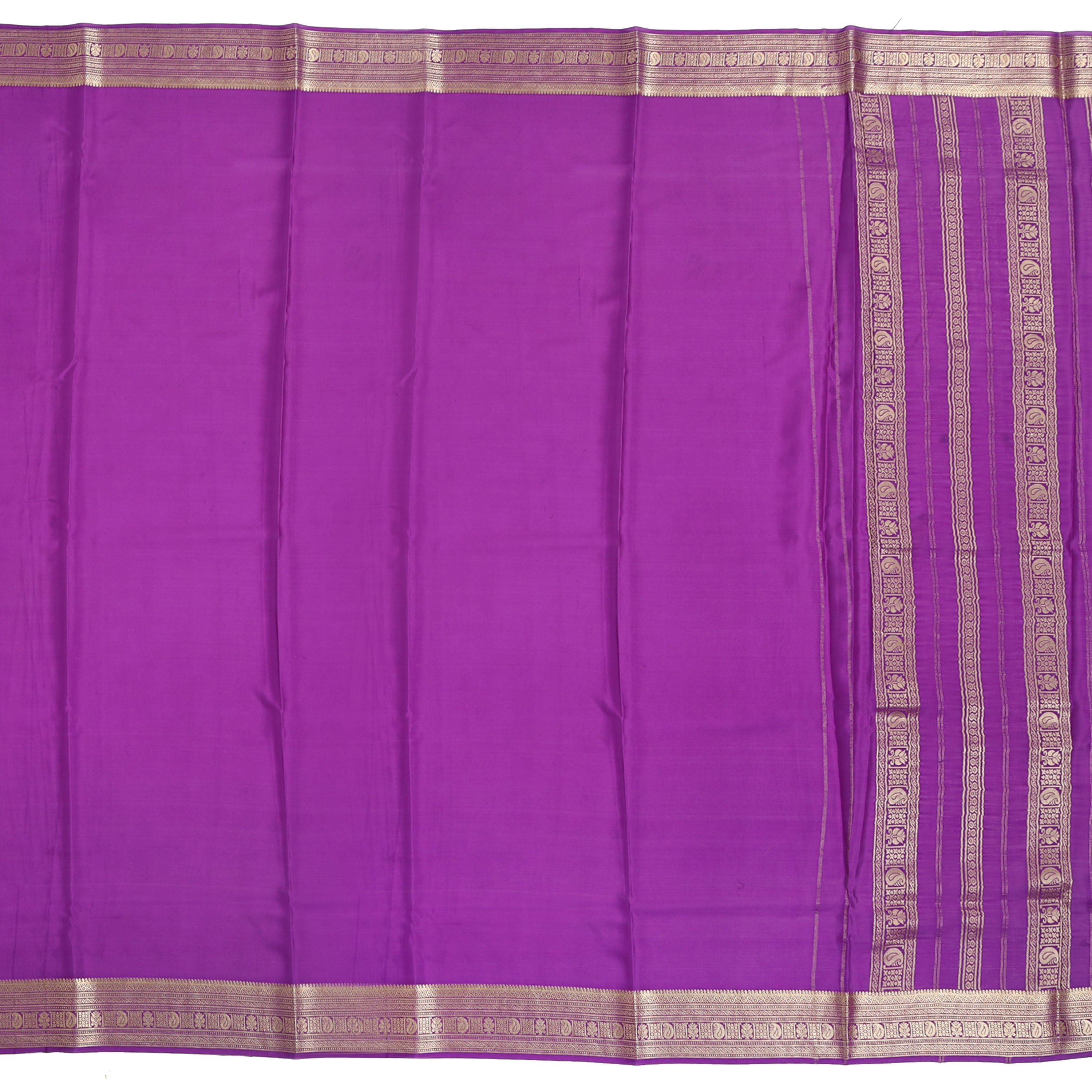 Purple striped Mysore crepe pure silk saree