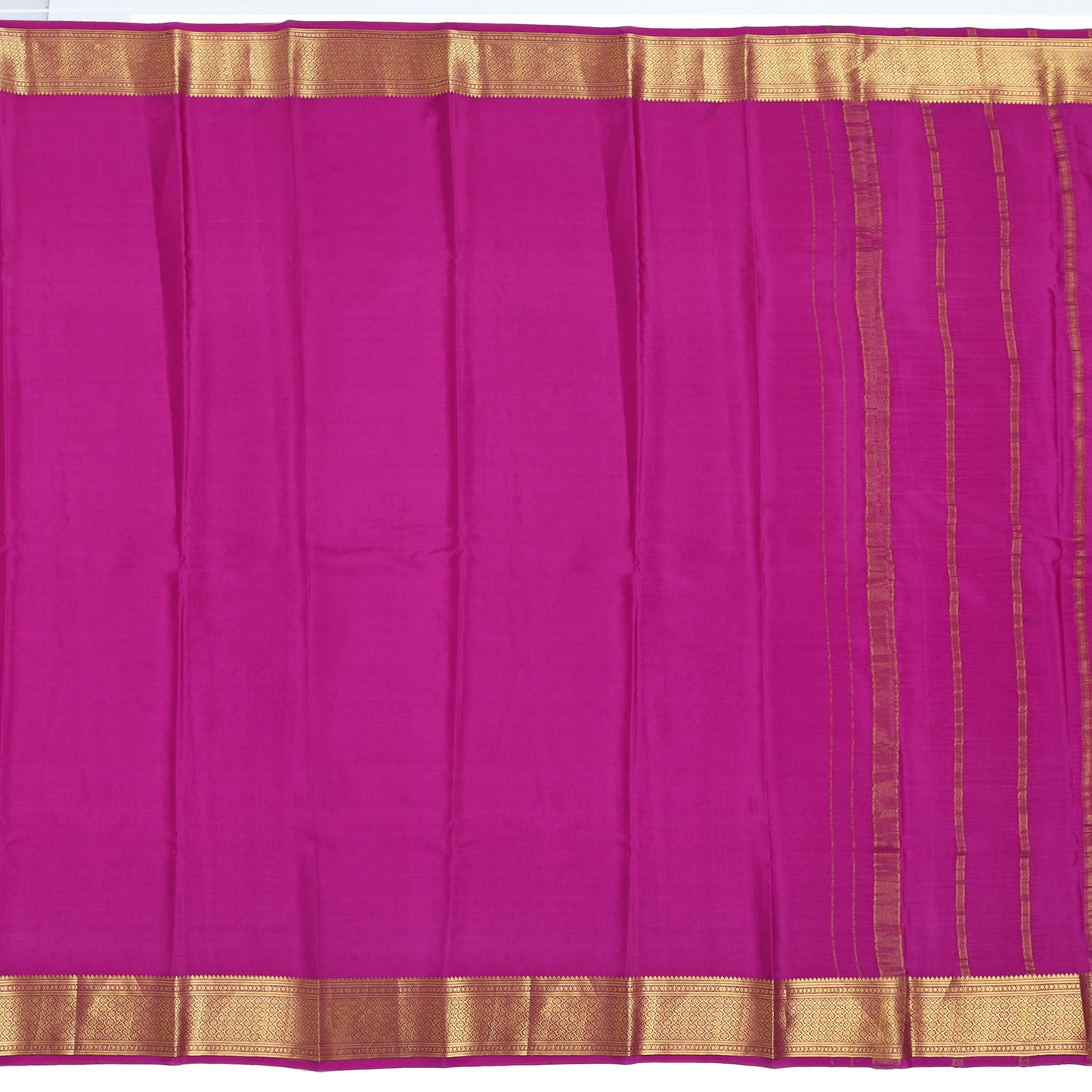 Majenta striped Mysore crepe pure silk saree with soft elegant drape